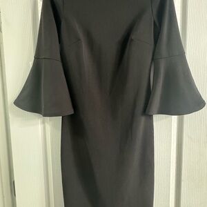 Elegant Calvin Klein Black Bell Sleeve Dress